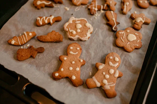 Preparando Biscoitos Natal Véspera Natal Ação Graças — Fotografia de Stock