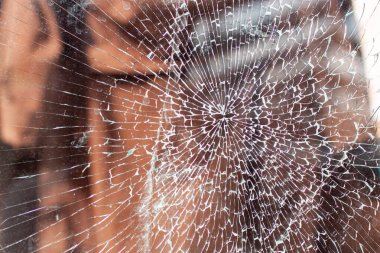 Kırık Cam Pencere. Cam dokusunda çatlaklar Kırık Cam Şeffaf. 