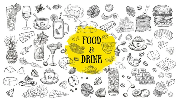Food and drink hand drawn illustration