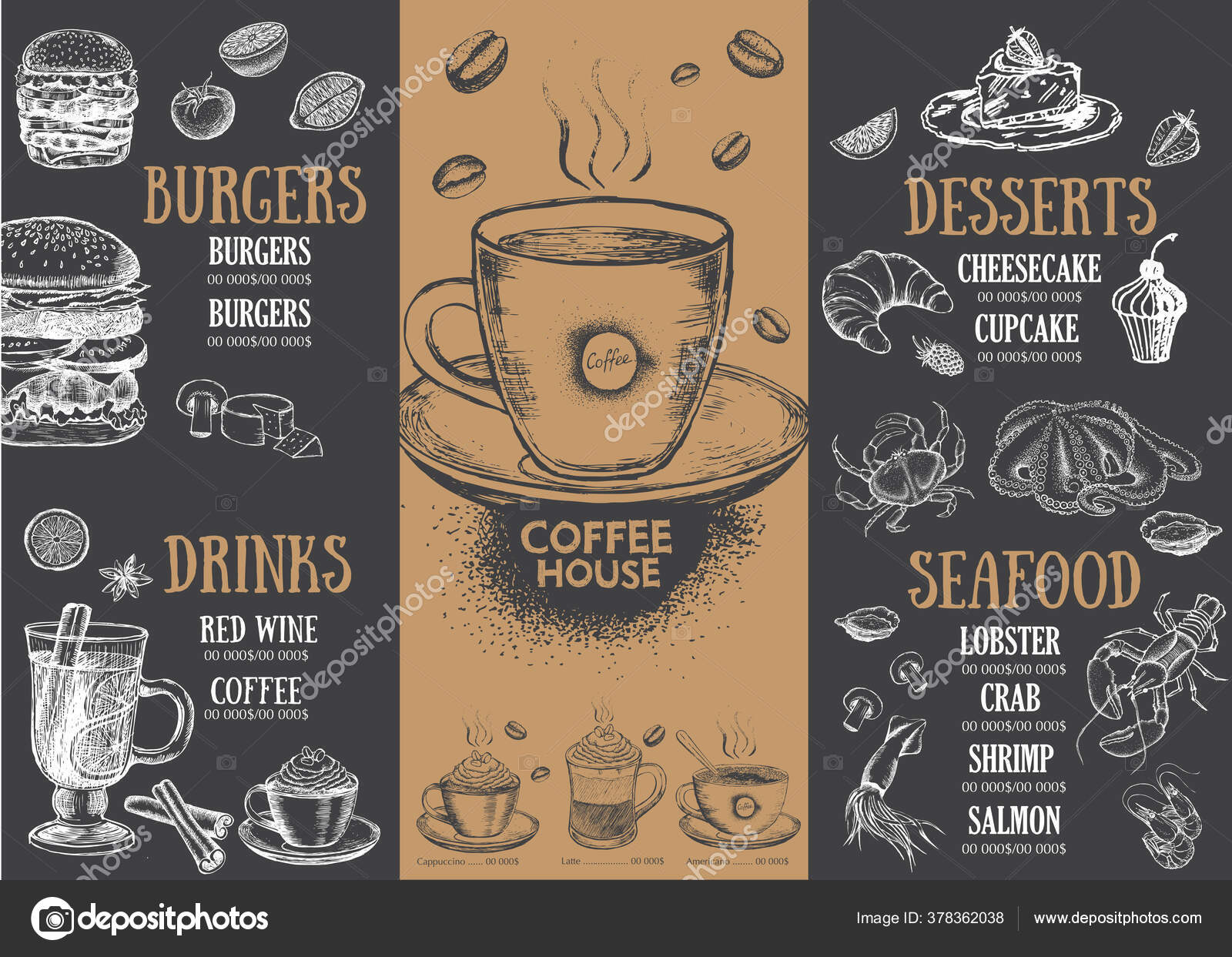 Coffee Menu Restaurant Cafe Menu Template Design Food Flyer Stock Within Free Cafe Menu Templates For Word