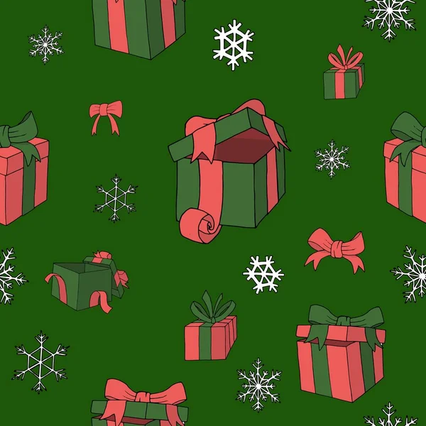 Patrón de papper de Navidad para regalos vector de color — Vector de stock