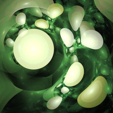 MicroWorld biyo öğeleri fraktal dijital sanat arka plan