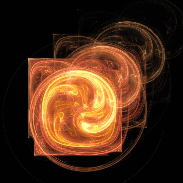 Fractal twisted flame glow on abstract box digital art background