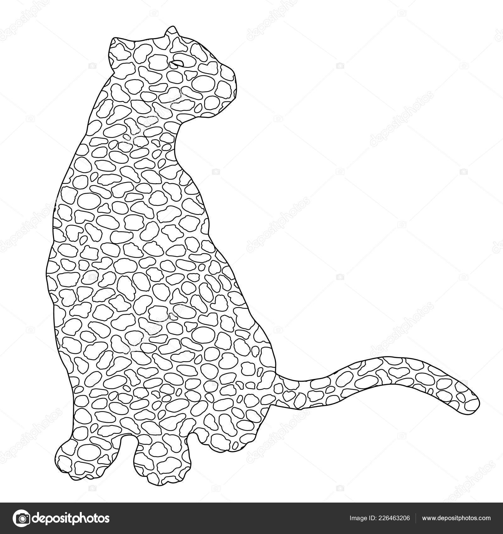 재규어, 표범, 야생 고양이, 팬더 낙서 개요 실루엣을 그려 스톡 벡터 - ©archon7th@gmail.com 226463206, image size:1600x1699