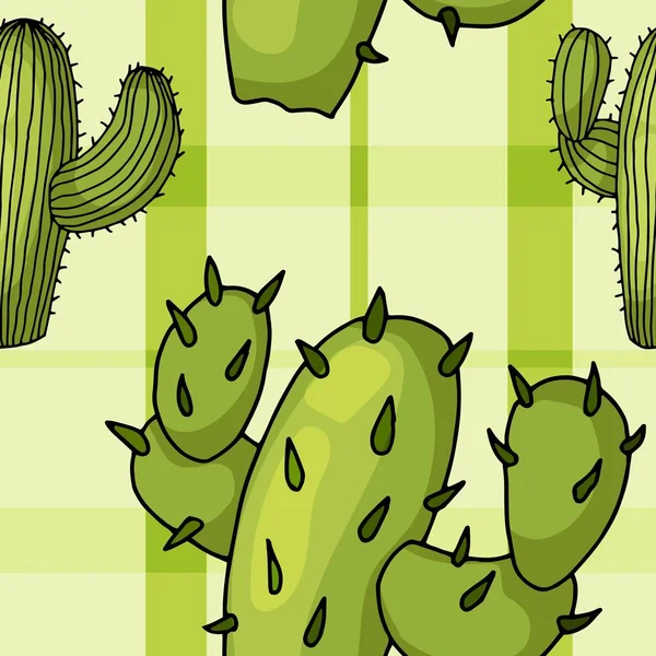 Patrón sin costura vectorial con cactus. Diseño tropical de moda para textiles para bebés — Vector de stock