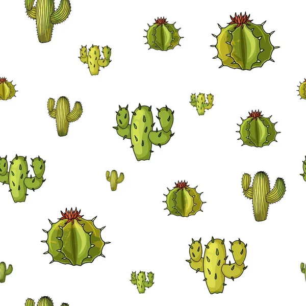 Modello vettoriale senza cuciture con cactus. Trendy disegno del deserto per ragazzo bambino tessile — Vettoriale Stock