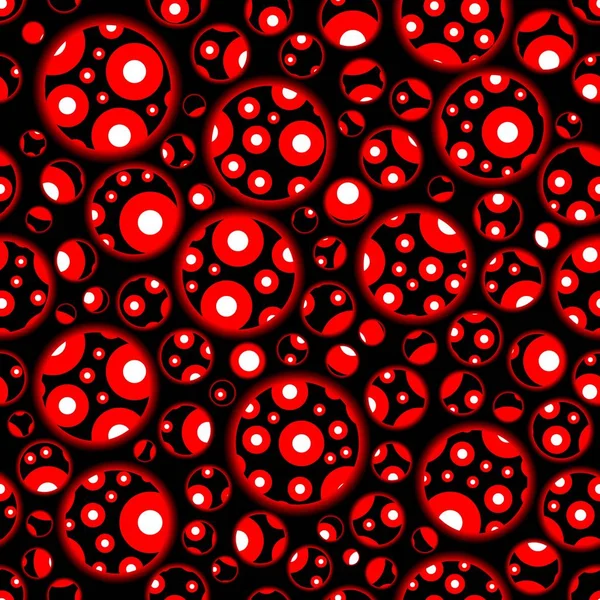 Különböző méretű geometriai körökben, mint piros vér forraljuk adrenalin zökkenőmentes textúra — Stock Vector