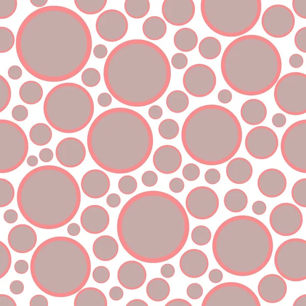 Pink geometric rounds polka dot on white background seamless pattern — Stock Vector