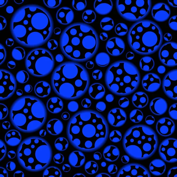 Círculos azules de ebullición. Vector ilustración sin costura patrón de fondo — Archivo Imágenes Vectoriales