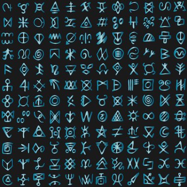 Futuristic cyberspace code digital alien matrix programming language alphabet clipart