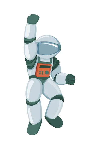 Professional spaceman in modern pressure suit cartoon vector illustration — Stock Vector