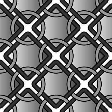 Vektör geometrik arka plan yüzük ve kareden oluşan bir kılavuz ile seamless modeli döşer