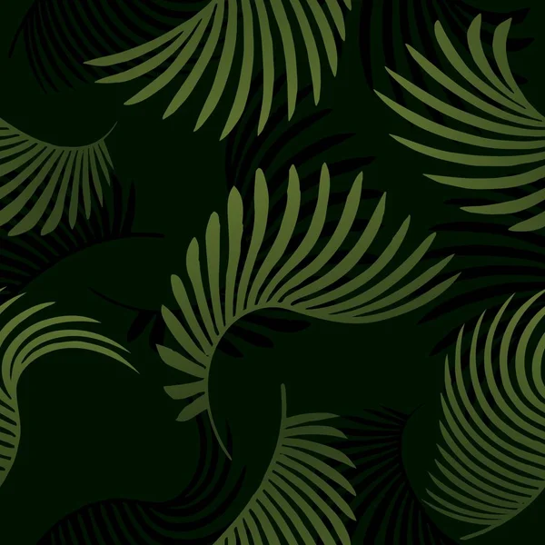 Τροπικά φύλλα φοίνικα, φύλλα ζούγκλα απρόσκοπτη διάνυσμα floral φόντο μοτίβο — Διανυσματικό Αρχείο