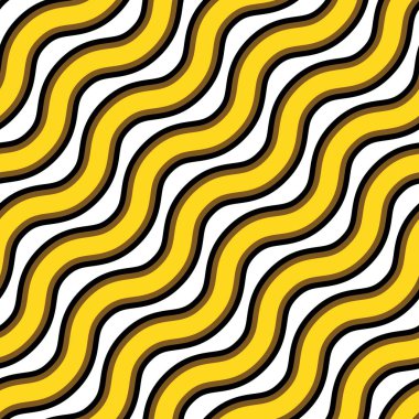 Vektör sorunsuz doku. Yinelenen desen dalgalı altın ve siyah çizgiler