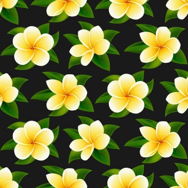 Güzel tropikal çiçekler dikişsiz çiçek yaz desen vektör arka plan