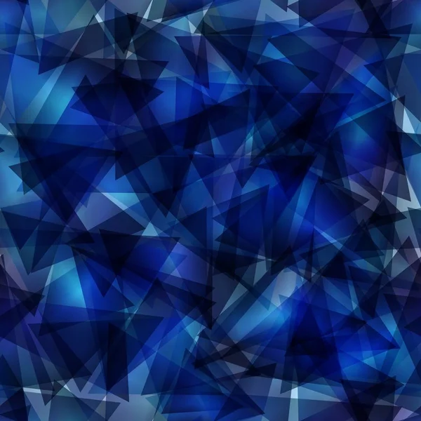 Plantilla de mosaico de triángulo de degradado azul oscuro. Ilustración abstracta brillo — Vector de stock