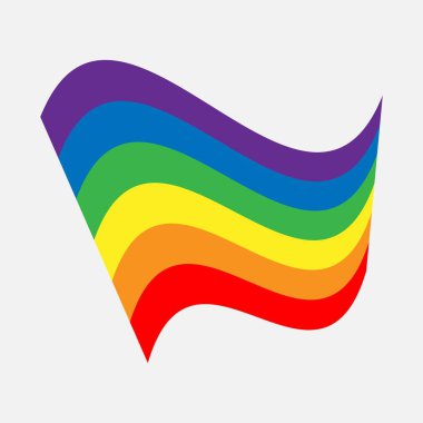 LGBT gökkuşağı bayrağı. Sallayarak gurur işareti afiş. Yaşam tarzı logosu illüstrasyon