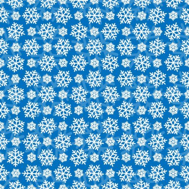 Noel hediye kutusu papper desen için mavi beyaz kar taneleri