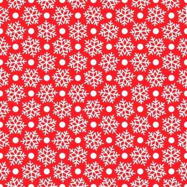 Noel hediye kutusu papper desen için kırmızı beyaz kar taneleri