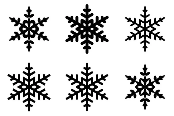 Ασπρόμαυρες εικόνες Χιονονιφάδα απομονωμένες σε λευκό φόντο. Σύμβολα των Χριστουγέννων — Διανυσματικό Αρχείο