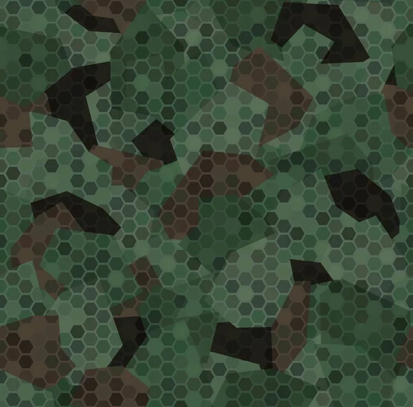Skogskamouflage. Sömlös mönster bakgrund struktur — Stock vektor