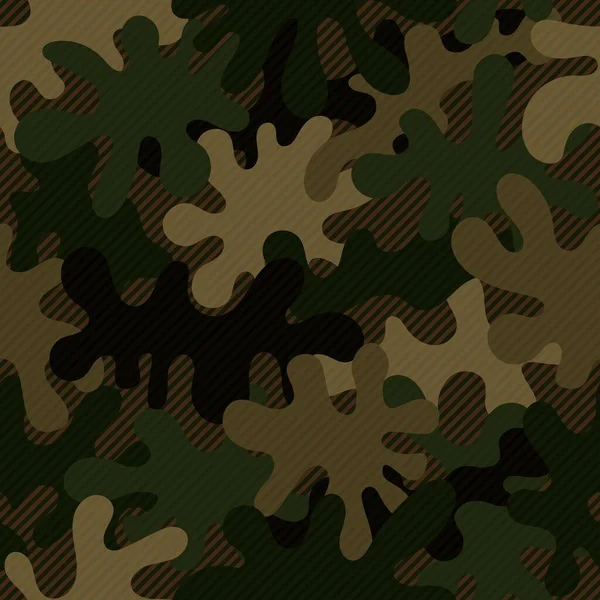 Seamless dark green and brown military camouflage pattern vector — Stock Vector