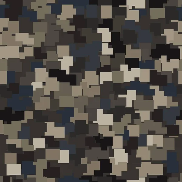 Patrón sin costura abstracto con cuadrados caóticos de color marrón en la oscuridad — Vector de stock
