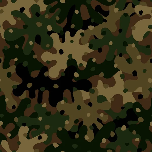 Camouflage naadloze patroon achtergrond maskeren camo herhalen afdruk — Stockvector