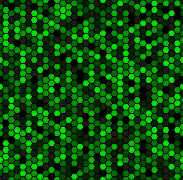 Monochromes nahtloses Honigmuster mit Halbton-Sechskantzellen im linearen Stil — Stockvektor