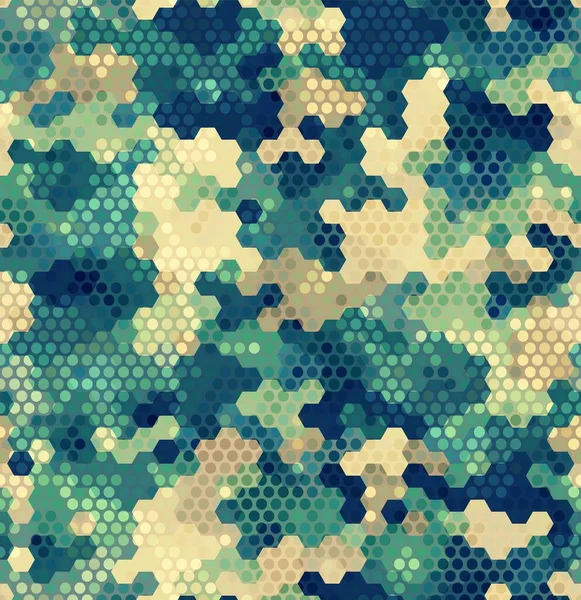 Textur Militär Camouflage nahtlose Muster. Abstraktes modernes Camo-Ornament — Stockvektor