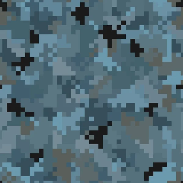 Nahtloses militärisches Tarnmuster. Städtischer digitaler Pixelstil. — Stockvektor