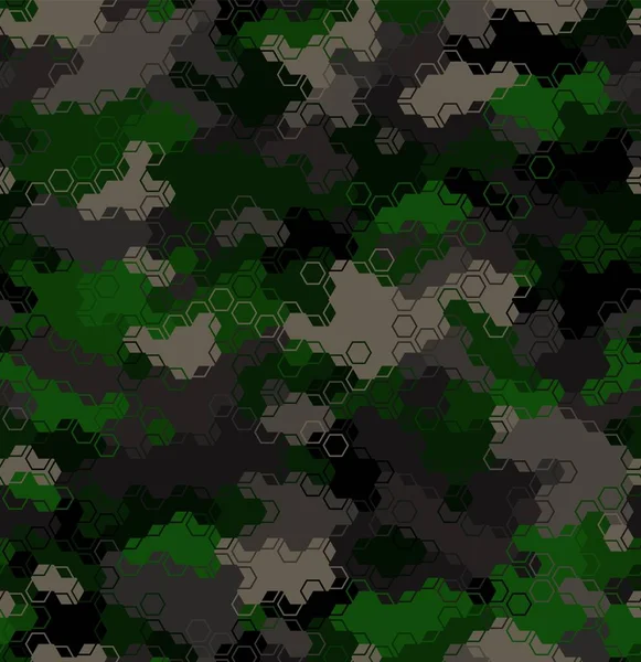 Textura padrão sem costura camuflagem militar. ilustração vetor exército abstrato — Vetor de Stock