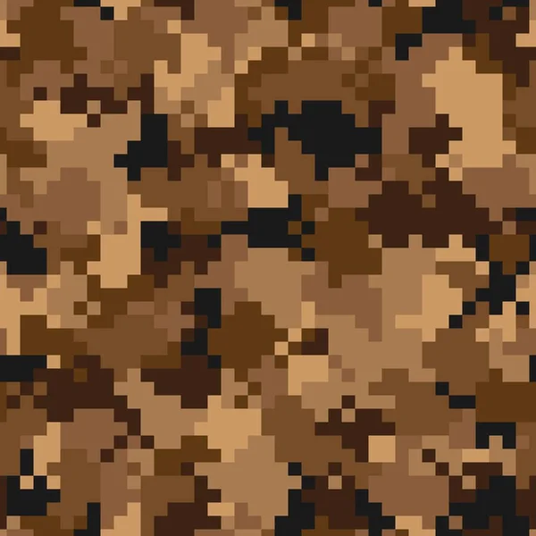 Military camouflage seamless pattern. Urban digital pixel style. — Stock Vector