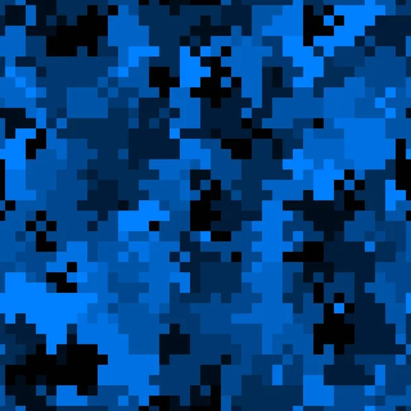 Militaire camouflage naadloos patroon. Digitale pixelstijl in steden. — Stockvector