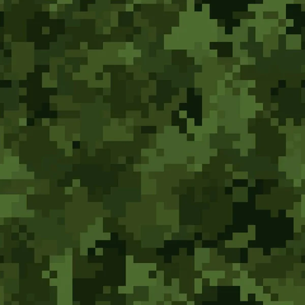 Camouflage militaire motif sans couture. Style pixel numérique Woodland. — Image vectorielle