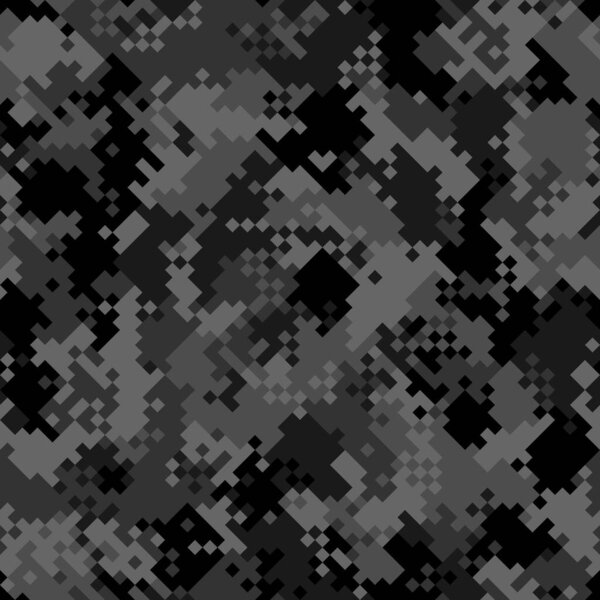 Military camouflage seamless pattern. Urban digital pixel style.