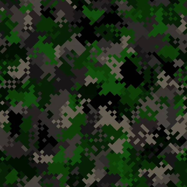 Vettore di texture camo pixel woodland digitale senza soluzione di continuità per la stampa tessile militare — Vettoriale Stock