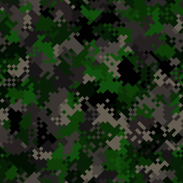 Vektor tekstur camo pixel digital tak beraturan bagi cetak tekstil tentara - Stok Vektor