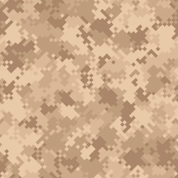Naadloze digitale woestijn pixel camo textuur vector voor leger textiel print — Stockvector