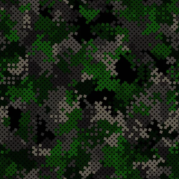Ordu tekstil baskısı için kusursuz dijital orman pikseli kamuflaj dokusu vektörü — Stok Vektör