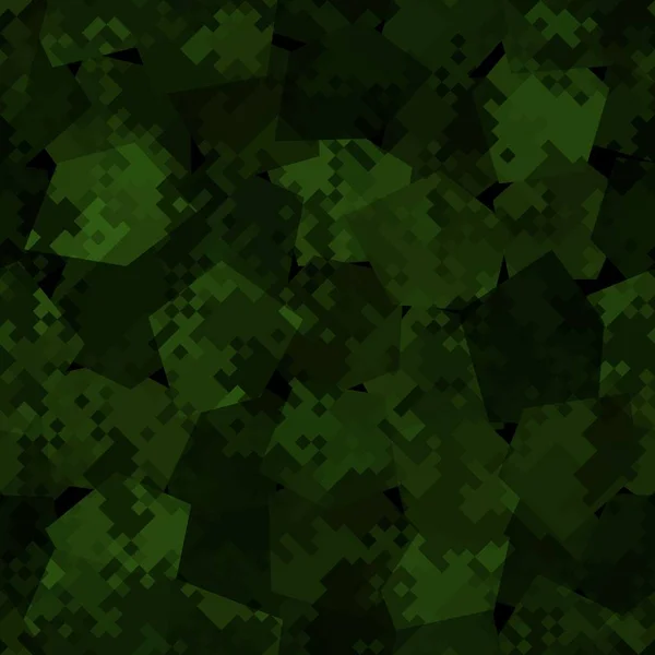 Camouflage militaire motif sans couture. Style pixel numérique des bois sombres. — Image vectorielle