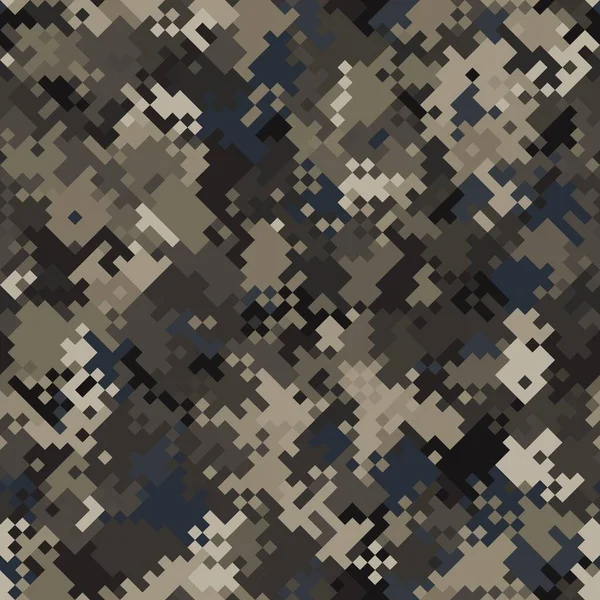 Naadloze digitale urban pixel camo textuur vector voor leger textiel print — Stockvector