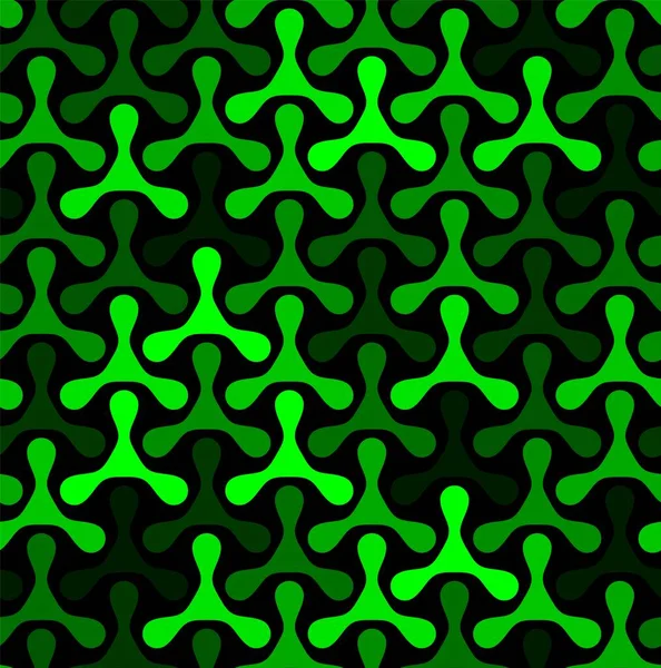 Nahtlose geometrische Smaragddreiecke auf schwarzem Hintergrundvektormuster — Stockvektor