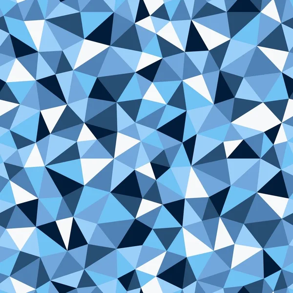 Vector de moda de bajo patrón de poli sin costura. Fondo poligonal azul invierno — Vector de stock