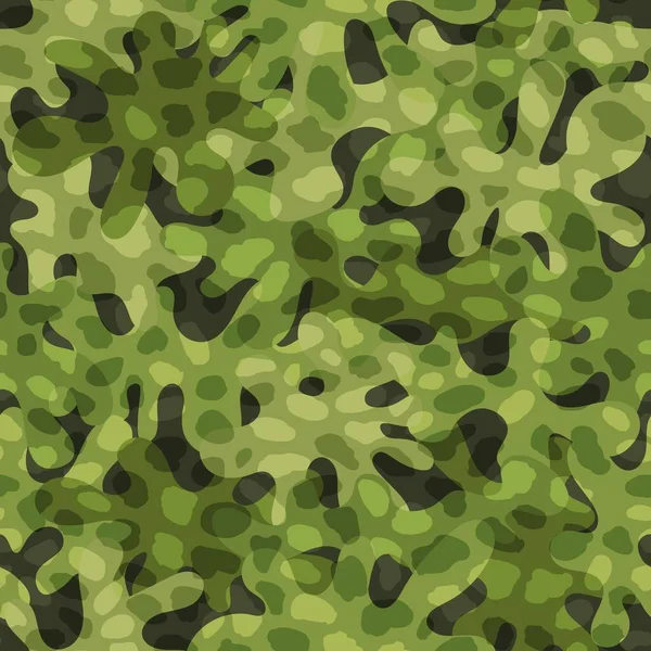 Woodland camuflaje patrón fondo sin costuras vector ilustración — Vector de stock
