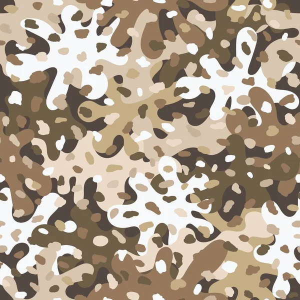 Bruine kleur stijl abstracte geometrische mode camouflage naadloos patroon. — Stockvector