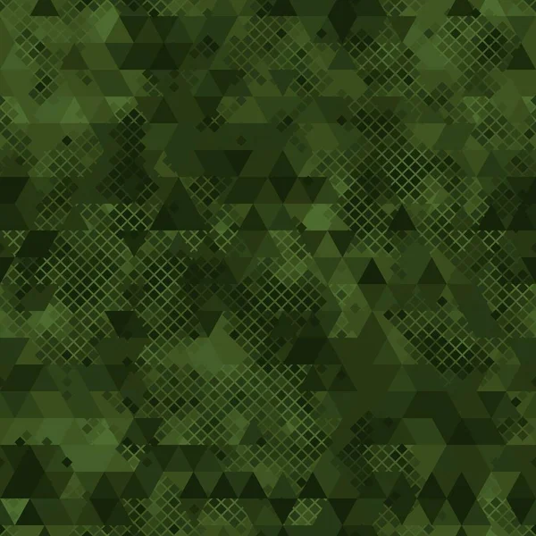 Vector trendy low poly seamless pattern. Camouflage polygonal background — Stock Vector