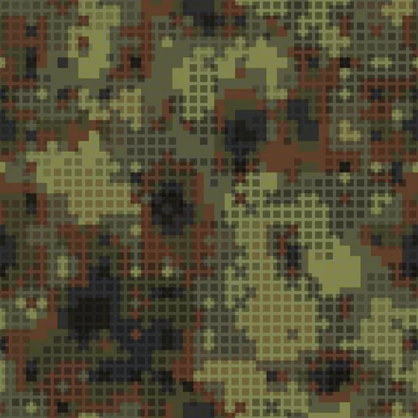 Camuflagem militar padrão sem costura. Estilo de pixel digital urbano. —  Vetores de Stock