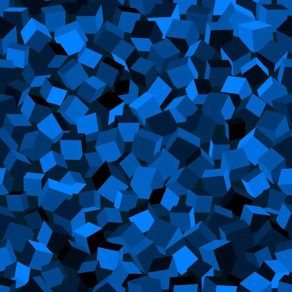 Imagen abstracta de fondo de cubos azules. Ilustración de vector de patrón sin costura — Vector de stock