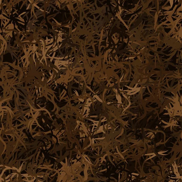 Camo militaire motif sans couture motif vectoriel impression de fond. Herbe brune d'automne — Image vectorielle